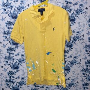 Splat Polo by Ralph Lauren Yellow Paint-Splatter Men's Polo